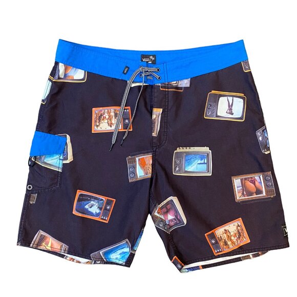 Vans Off the Wall Boardshorts Mens 36 Bikini Women in Tv Graphic - Picture 1 of 7